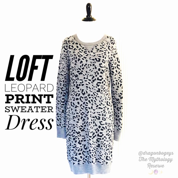 loft leopard sweater dress